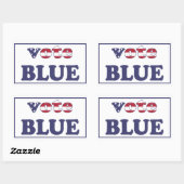 Sticker Rectangulaire Vote Blue - American Flag Typographie (Feuille)