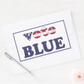 Sticker Rectangulaire Vote Blue - American Flag Typographie (Enveloppe)