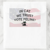Sticker Rectangulaire Vote Chat avec drapeau américain (Sac)