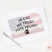Sticker Rectangulaire Vote Chat avec drapeau américain (Enveloppe)