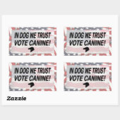 Sticker Rectangulaire Vote Dog avec drapeau américain (Feuille)