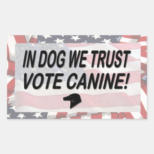 Sticker Rectangulaire Vote Dog avec drapeau américain (Devant)