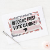 Sticker Rectangulaire Vote Dog avec drapeau américain (Enveloppe)