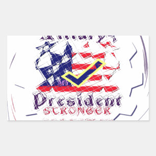 Sticker Rectangulaire Vote for Hillary USA Stronger Together My Preside