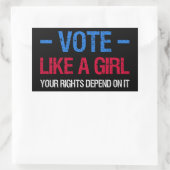 Sticker Rectangulaire Vote Like A Girl (Sac)