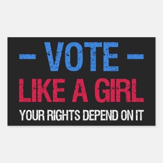 Sticker Rectangulaire Vote Like A Girl (Devant)
