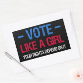 Sticker Rectangulaire Vote Like A Girl (Enveloppe)
