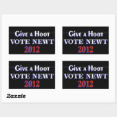 Sticker Rectangulaire Vote Newt 2012 GAH (Feuille)