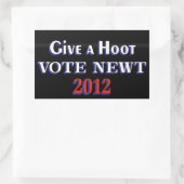 Sticker Rectangulaire Vote Newt 2012 GAH (Sac)