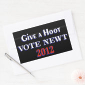 Sticker Rectangulaire Vote Newt 2012 GAH (Enveloppe)