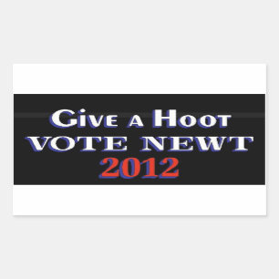 Sticker Rectangulaire Vote Newt 2012 GAH