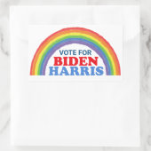 Sticker Rectangulaire Vote pour l'élection de Biden Harris Rainbow LGBTQ (Sac)
