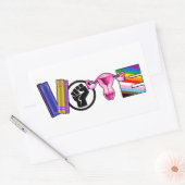 Sticker Rectangulaire Vote pour les droits de l'homme (Enveloppe)