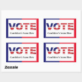 Sticker Rectangulaire Vote Rouge/Bleu (Feuille)