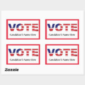 Sticker Rectangulaire Vote Texte dans les couleurs du drapeau Nom du can (Feuille)