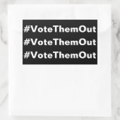 Sticker Rectangulaire #VoteThemOut texte blanc sur politique noire (Sac)