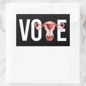 Sticker Rectangulaire Votez avec votre utérus (Sac)