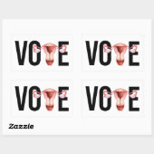 Sticker Rectangulaire Votez avec votre utérus (Feuille)