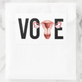 Sticker Rectangulaire Votez avec votre utérus (Sac)