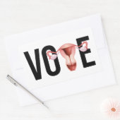 Sticker Rectangulaire Votez avec votre utérus (Enveloppe)
