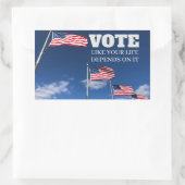 Sticker Rectangulaire Votez Comme Votre Vie En Dépend (Sac)