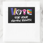 Sticker Rectangulaire Votez pour vos Droits de l'Homme (Sac)