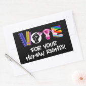 Sticker Rectangulaire Votez pour vos Droits de l'Homme (Enveloppe)