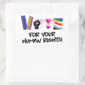 Sticker Rectangulaire Votez pour vos Droits de l'Homme (Sac)