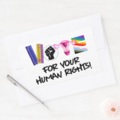 Sticker Rectangulaire Votez pour vos Droits de l'Homme (Enveloppe)