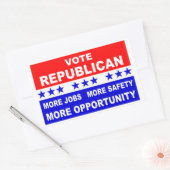 Sticker Rectangulaire Votez Républicain pour plus d'emplois, de sécurité (Enveloppe)
