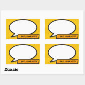 Sticker Rectangulaire Votre bulle de message amusante rétro de bande des (Feuille)