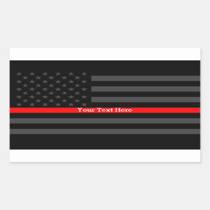Sticker Rectangulaire Votre ligne rouge mince décor des textes de