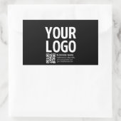 Sticker Rectangulaire Votre logo avec code QR et texte modifiables (Sac)