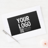 Sticker Rectangulaire Votre logo avec code QR et texte modifiables (Enveloppe)