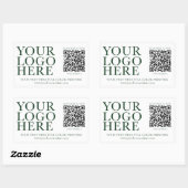 Sticker Rectangulaire Votre logo Image Entreprise Code QR (Feuille)