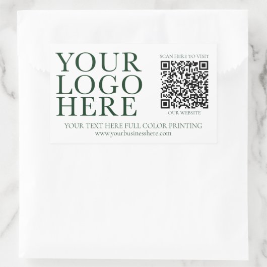 Sticker Rectangulaire Votre logo Image Entreprise Code QR (Sac)
