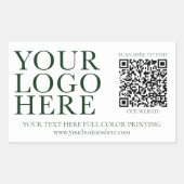 Sticker Rectangulaire Votre logo Image Entreprise Code QR (Devant)