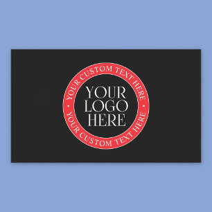 Sticker Rectangulaire Votre logo ou autre image Noir Rouge & Blanc