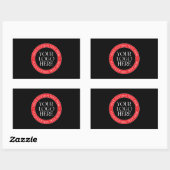 Sticker Rectangulaire Votre logo ou autre image | Noir rouge et blanc (Feuille)