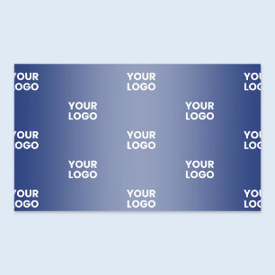 Sticker Rectangulaire Votre Logo Simple Logo Répétitif Dégradé Bleu Mari