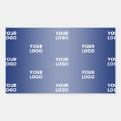 Sticker Rectangulaire Votre logo Simple Répétition Logo Marine Blue Grad (Devant)