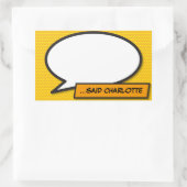 Sticker Rectangulaire Votre message Voix Bubble Amusant Retro Comique Li (Sac)