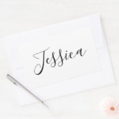 Sticker Rectangulaire Votre nom | Écriture élégante (Enveloppe)