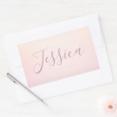 Sticker Rectangulaire Votre nom | Elegant Script Soft Ombre (Enveloppe)