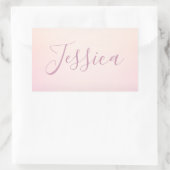 Sticker Rectangulaire Votre nom | Elegant Script Soft Ombre (Sac)