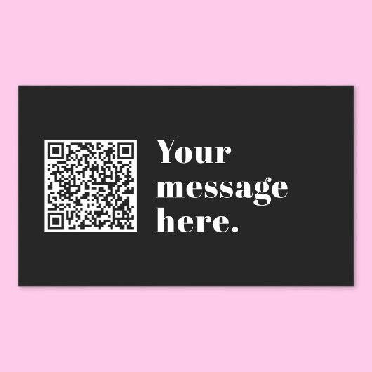 Sticker Rectangulaire Votre propre code QR téléchargé & Texte Rétro Modi