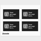 Sticker Rectangulaire Votre propre code QR téléchargé & Texte Rétro Modi (Feuille)
