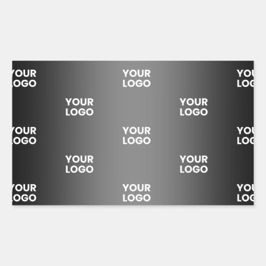 Sticker Rectangulaire Votre simple logo répétitif | Gradient noir et gri (Devant)