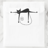 Sticker Rectangulaire Votre texte - Caractère Chat Noir Pose 3 (Sac)
