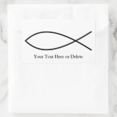 Sticker Rectangulaire Votre texte/couleur Black Ichthys Christian Fish J (Sac)